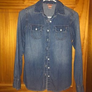 Medium Wash Denim Button-Down